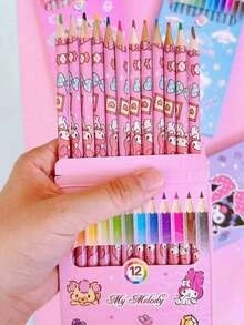 Sanrio 1 Set  Buntstifte Schreibwaren Malset, Cartoon    HB Stifte zum Schreiben, Zeichnen, Skizzieren, Geschenk (Einige Teile können zufällig sein)