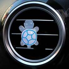 1pc Cute Luminous Colored Turtle Car Air Conditioning Vent Car Decoration Decoration Turtle Decoration Interior Fresh Air Vent Aromatherapy Clip - Big Turtle - View 6
