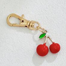 1 pieza/4 piezas Llavero/colgante con gota de aceite de cereza y fresa | Accesorio con forma de fruta adorable para bolso/teléfono, un pequeño regalo encantador para amigos y seres queridos, esencial para accesorios de coche de chicas góticas y Y2K