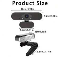 Ultra HD Computer Webcam With Tripod, 4K Resolution, Auto Focus, Adjustable Height, 360° Swivel Head, Noise-Cancelling Microphone, USB Plug And Play, Privacy Cover, Perfect For Online Meetings And Live Streaming - Black - View 2