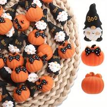 6 buah Manik Silikon Halloween Baru, Kepala dan Kurcaci 3D, Pola Pita Hitam - Sempurna untuk Kerajinan DIY, Pembuatan Perhiasan, Gantungan Kunci, Aksesoris Halloween - MultiWarna - View 2