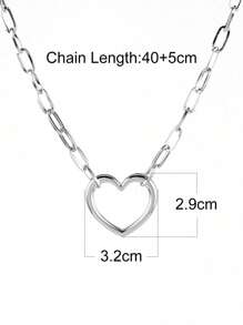 Collares de mujer con colgante de corazón de acero inoxidable, collar con cadena y colgante de corazones punk, joyería tipo gargantilla para el Día de San Valentín