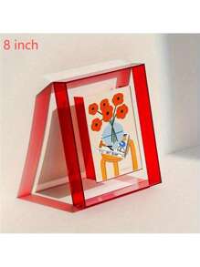 5/6/7/8 Inch Colorful Acrylic Photo Frame Box Diy Poster Mounting Display Stand Table Ornaments Creative Picture Message Board Holder Gifts Birthday Graduation