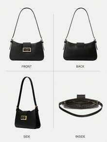 Kate Spade 女士黑色单肩包复古素食皮革手提包女士单肩包可爱小号流浪汉腋下包带拉链开合