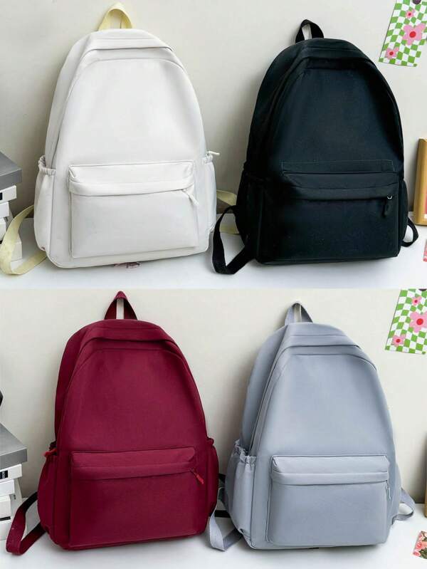 1 Pc School Season Simple Maiden Backpack Big Children Durable Backpack High School College Student School Backpack Large Capacity Travel Backpack Zipper Closure Adjustable Strap Lightweight Portable For Travel Vacation Outdoor Back To School Sport College Style Solid Color Nylon Casual Bag For Student Boy Girl Middle School Students Travel Accessories School Bags For Girls School Bag For Teens