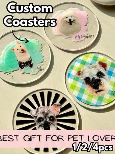 Personalisierte Hund Portrait Untersetzer, personalisierte Haustier Untersetzer, Acryl Foto Untersetzer, Hochzeit Untersetzer, Getränke Untersetzer, Geschenke für Haustierliebhaber, Valentinstag Geschenke, Hochzeitsgeschenke, Hochzeitsaccessoires, Brautjungferngeschenke, Weihnachtsgeschenke, Weihnachtsdekoration, Thanksgiving Geschenke, Neujahrgeschenke, Party Dekoration