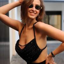 性感、时尚、个性化、精致、多层仿珍珠胸链顶链、婚礼派对配饰