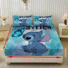 Disney Juego de sábanas de 3 piezas Disney - 1 sábana ajustable, 2 fundas de almohada (1*Sábana ajustable, 2*Fundas de almohada, Sin acolchado), Elegante, suave y cómoda, adecuada para dormitorios familiares, habitaciones de invitados, uso universal en todas las estaciones