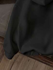 Cartoon Pattern Warm Hoodie For Young Boys, Casual Everyday Wear - Black - View 4