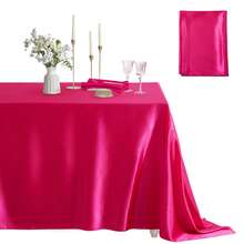 1 PC Ruisita Satin Party Table Cover Wedding Rectangle Bright Silk Smooth Fabric Tablecloth Decor For Wedding Banquet Christmas Party Table Decoration,