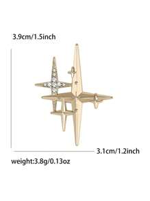 1pc Fashionable Metal Starburst Brooch, Suitable For Daily Wear By Women