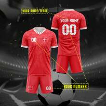 定制运动服，带有个性化图像、徽标、名称和号码，男女通用设计，透气速干时尚运动T恤，适用于羽毛球、排球和足球训练