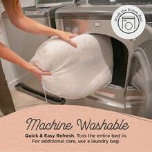 Original Calming Donut Dog And Cat Bed Shag Faux Fur Taupe Small 23in X 23in Helps Provide Anxiety Relief For Pets - 灰褐色沙格 - 查看 5