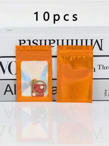 100/10pcs Transparent Holographic Bags, Odor-Proof Packaging Bags, Sealed Bags, Polyester Film Food Storage Bags, Zipper Sealed Bags, Polyester Film Holographic Resealable Bags, Gift Bags, Odor-Proof Bags, Aluminum Foil Bags, Suitable For Party Gifts Food Storage, Polyester Film Bags, Transparent Window Holographic Resealable Packaging
