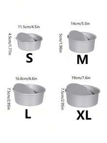 1/3/4 件铝制圆形蛋糕托盘，底部可拆卸的不粘烤盘，蛋糕模具卷边，适用于婚礼、生日、周年纪念日或派对活动