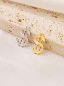 20 Peças Achados de Pingente de Dólar de Aço Inoxidável, Encantos do Símbolo U$ para Suprimentos de Fabricação de Joias DIY, Acessórios