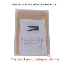 Patrones de costura de leggings de talle alto en múltiples tallas, patrones de costura básicos a escala 1:1 para prendas de mujer, patrones de costura para principiantes y patrones de costura, plantillas para la confección de prendas, patrones de costura de prendas hechas a mano - Marrón - Ver 2