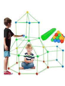Kids Fort Building Kit - STEM Toys For 5-12 Years Old - Ultimate Fort Builder Gift - DIY Educational Learning Toy For Indoor & Outdoor Play! Perfect Gift For Children's Day - Multicolor - View 2