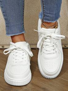 Stylish Color Block Casual Breathable Comfortable Lace-Up Sneakers, Low-Top Vulcanized Shoes, Unisex Student Sport Shoes