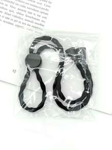 蓬松卷发救星！弹力发带，卷发专用，使用方便，抓力强，时尚黑色，提升你的非洲式发型，马尾辫固定器，发圈，发绳 - 黑色 - 查看 11