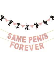 Bachelorette Party Banner, Rose Gold Bachelorette Party Decorations, Hen Party Banner Sign Decorations Bridal Shower Supplies - Pink Black - View 10