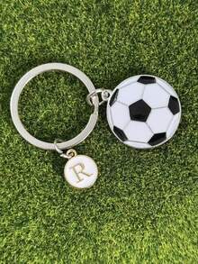 1 个足球形钥匙扣，合金材质，油滴效果，初始设计，是送给朋友、男朋友、篮球俱乐部活动、体育活动、情人节、汽车配件、包包挂件、学校用品的理想礼物