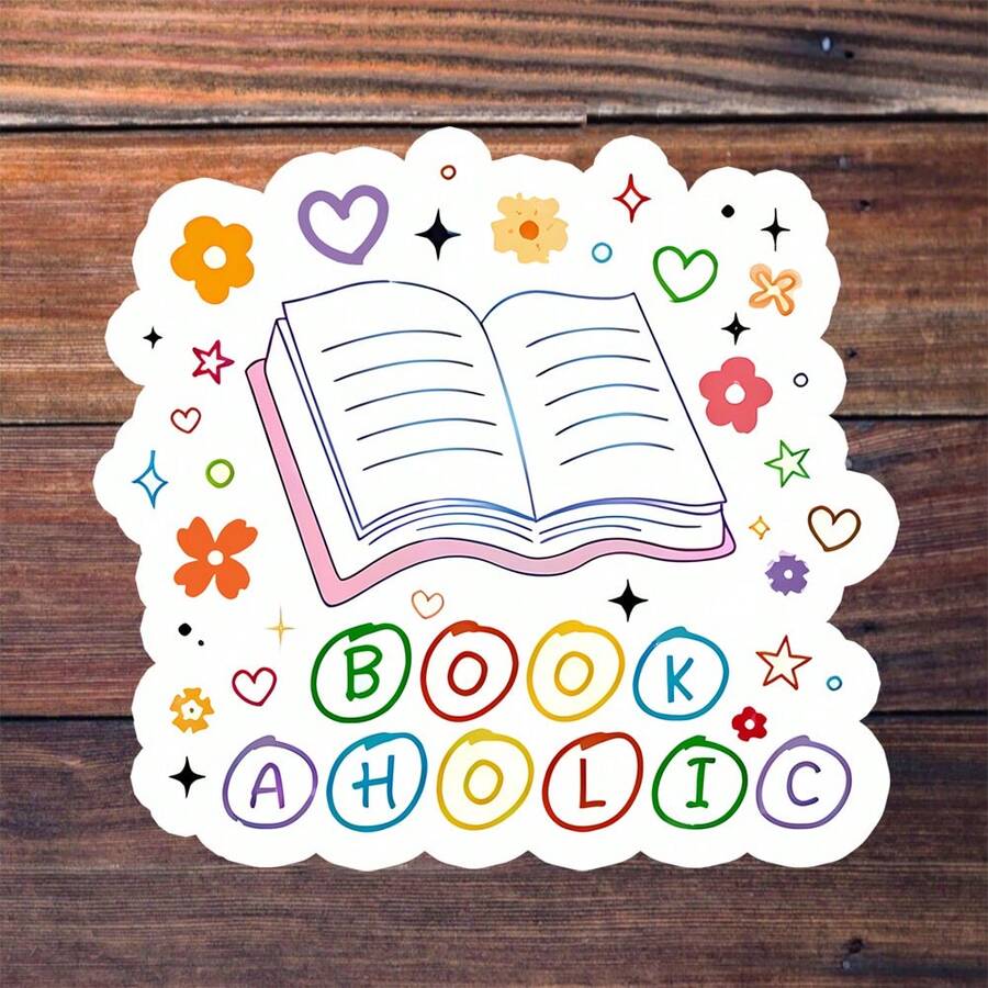 3-Inch "Bookaholic" Sticker - Whimsical Book - Themed Vinyl Sticker With Colorful Floral & Book Illustration For Laptops, Notebooks, Water Bottles, Reading Nooks, And Book Lover Spaces | Great For Bibliophiles, Bookworms, Literary Enthusiasts, And Cute Decor Fans | Perfect For Showcasing Book Fandom, Adding Playful Flair, And Celebrating Reading Magic | Charming Sticker For Book - Related Adventures, Cozy Reading Vibes, And Whimsical Decor