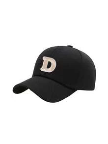 1pc Personalized 26 Letter Name Print Sun Hat Baseball Cap, Adjustable Unisex Kids Outdoor Casual Sun Protection Hat - Black - View 8