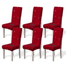 1/4/6/100pcs Christmas Printed Positioning Chair Covers, Cartoon Holiday Atmosphere Decor Dustproof Elastic Full-Wrap Chair Covers - Multicolor - View 18