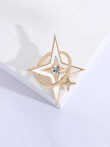 1pc Fashionable Metal Starburst Brooch, Suitable For Daily Wear By Women