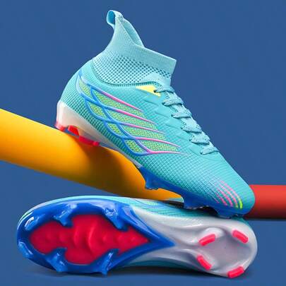 1 Pair New Men's Football/Soccer Shoes, Recommended For School, Match, Training, High-Top, Long/Short Studs, Anti-Slip, Suitable For Adults And Women