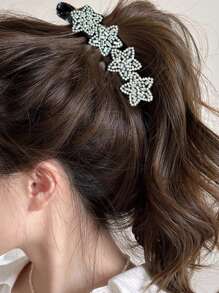 1 件优雅星光水钻发夹、香蕉夹、刘海夹、垂直夹、马尾夹、休闲时尚发饰、爪夹、发夹、发夹、发夹、发夹、学校用品