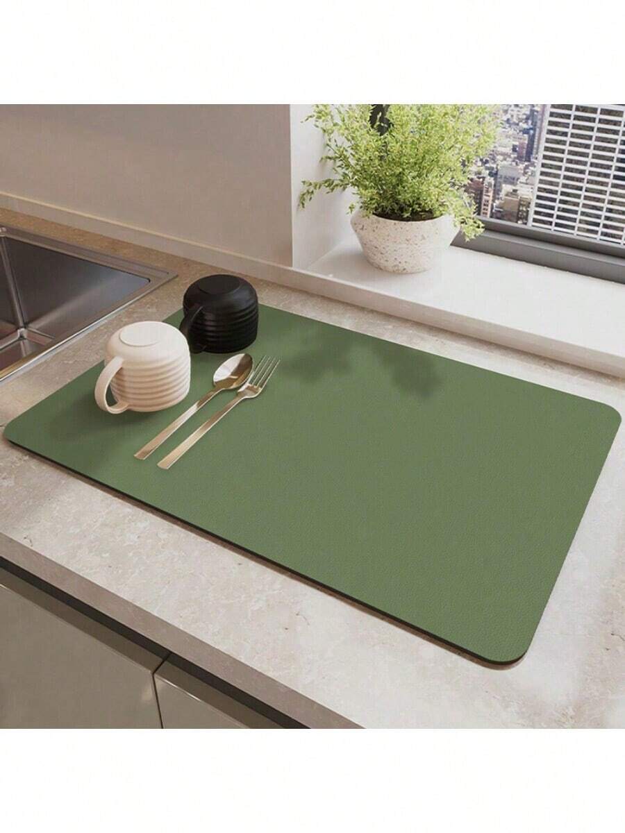1PC Kitchen Countertop Absorbent Mats, Bar Drainage Mats, Coffee Maker Mats, Free Washable Insulation Mats