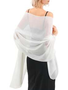 Chiffon Shawls Scarves Wraps For Bridal Wedding Party Evening Dress And Special Occasion Dresses - White - View 9