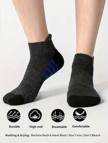 1/3/6/10 Pairs Multi-Color Plus Size Men's Breathable Mesh Basketball Sports Ankle Socks, Spring/Summer - Multicolor - View 7