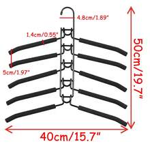 2/4 PCS 5 In 1 Multi Layer Metal Hanger Racks Non-Slip Foam Padded Heavy Duty Thick Magic Hanger Closet Organizers And Storage For Coat Sweater Suit T-Shirt. - Black - View 2