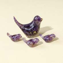 1 件装天然水晶鸟雕像灵气石雕像风水雕塑宠物纪念装饰品家居花园