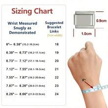 Elegant Italian Charm Bracelet, Stainless Steel Magnetic Heart-Shaped Couple Bracelet, Freely Combinable Single-Node Modular Accessories Pendant Jewelry, Adjustable DIY Jewelry Making Kit, Fashion Couple Accessories, Intimate Friends And Mother's Day Gift - Multicolor - View 10