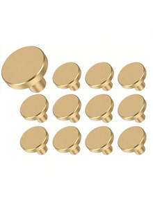 1/3/6pcs Golden Handle ,Aluminum Alloy Drawer Knob, Minimalist Black Round Drawer Handle For Home - Multicolor - View 3