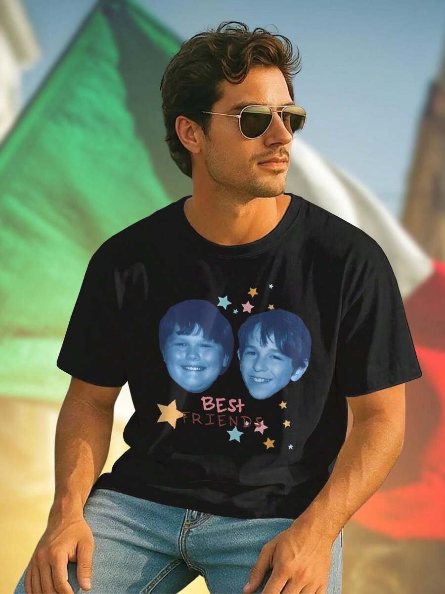 Best Friends Starry T Shirt Uomo Moda Casual Cotone Comoda Maglietta Regalo Amicizia Giovane Manica Corta Offerta Speciale Qualità Nuova Collezione Outfit