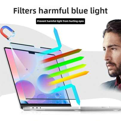 [1 Packung] Blaulichtfilter Bildschirmschutz Pro 16 Zoll Magnetisch abnehmbar Blendschutz Pro 14 Zoll Bildschirm für Pro 13 Zoll - Einfache Installation/Blasenfrei Luft 13 Zoll