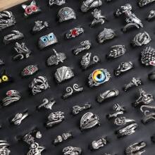 10/20pcs/Pack Retro Punk Style Owl & Snake Rings, Fashion Animal Shape Finger Rings, Jewelry Gift For Party & Holiday