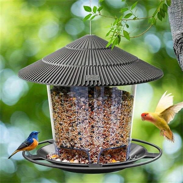 Comedero para pájaros colgante montado en árbol, comedero para exteriores, balcón o jardín, modelo de doble propósito para decoración de jardín