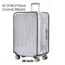 1pc Heavy-Duty Waterproof Clear Suitcase Protector Cover | Scratch & Dustproof Luggage Protector With Reinforced Edges & Transparent Design, Compatible With 20/24/28-Inch Bags, Travel Essentials For Airport, Train, Hotel - Ideal Gift For Travelers, Luggage Cover Protector, Durable PVC Material, Baggage Protection, Minimalist Style, Scratchresistant Fabric, Vacation Essentials