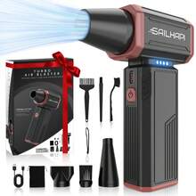 Electric Air Duster, 300000RPM High-Speed Cordless Blower For Barber With Variable Speed & Brushless Motor, Portable Mini Blower For Keyboard, PC, Computer, Replaces Canned Air, Gifts For Men - Black - View 1