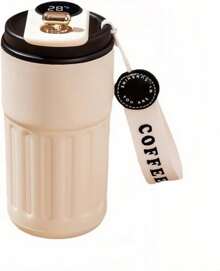 Portable Coffee Mug, Stainless Coffee Tumbler With Temperature Display, Smart Insulated Coffee Mug With Lid Fot Summer Cold Storage Car