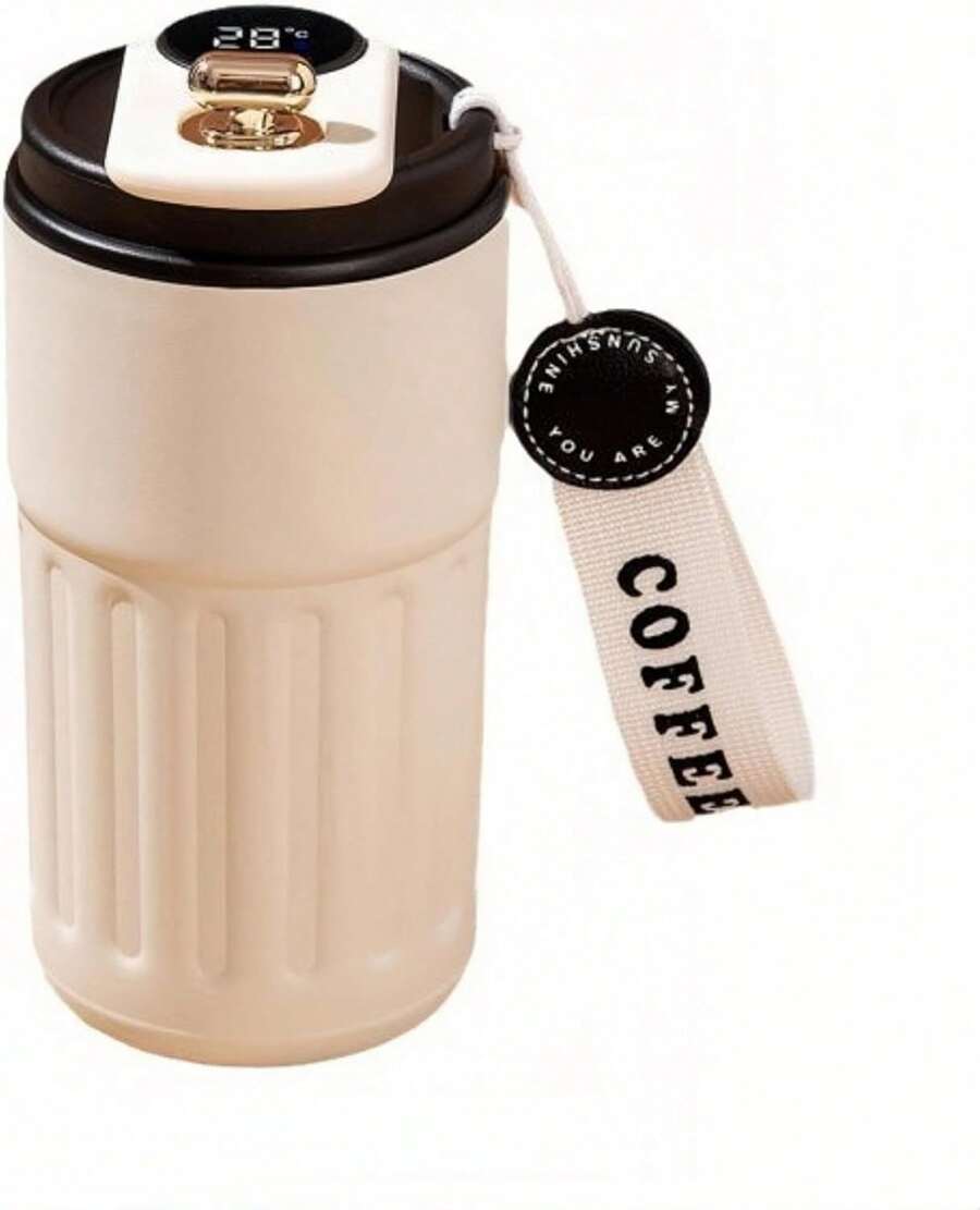Portable Coffee Mug, Stainless Coffee Tumbler With Temperature Display, Smart Insulated Coffee Mug With Lid Fot Summer Cold Storage Car