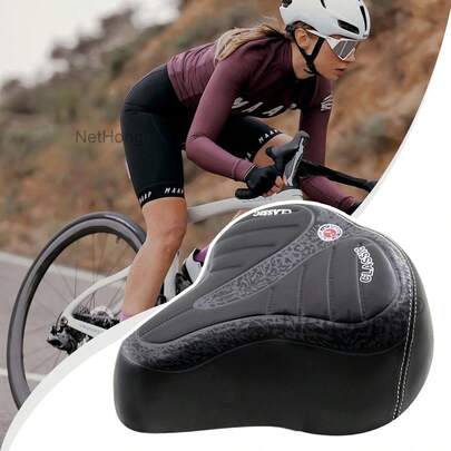NetHong Wide Extra Comfy Bike Bicycle Gel Cruiser Comfort Sporty Soft Pad Saddle Seat UK