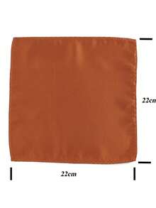 ZLQ&GOU 2-częściowy zestaw krawatów i poszetek w jednolitym kolorze rdzawobrązowym, minimalistyczny krawat w paski i chusteczka, odpowiedni do noszenia na co dzień w biznesie, prezent