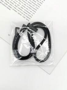 蓬松卷发救星！弹力发带，卷发专用，使用方便，抓力强，时尚黑色，提升你的非洲式发型，马尾辫固定器，发圈，发绳 - 黑色 - 查看 10